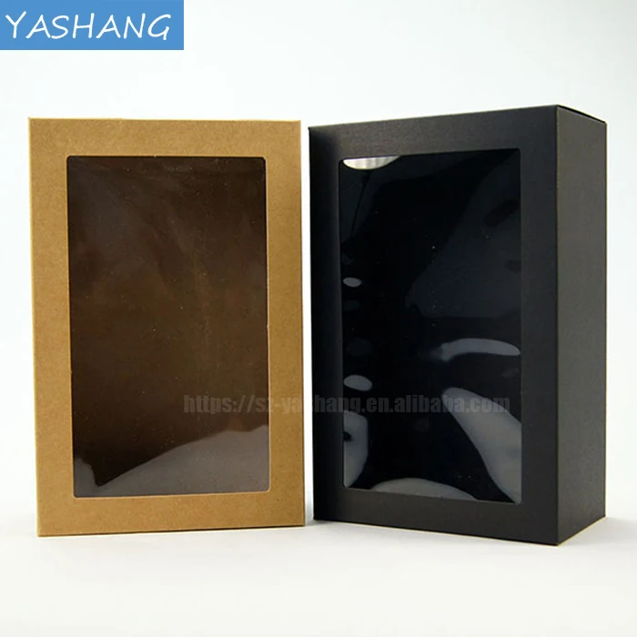 Printing kraft paper box for dress with window custom toy packaging