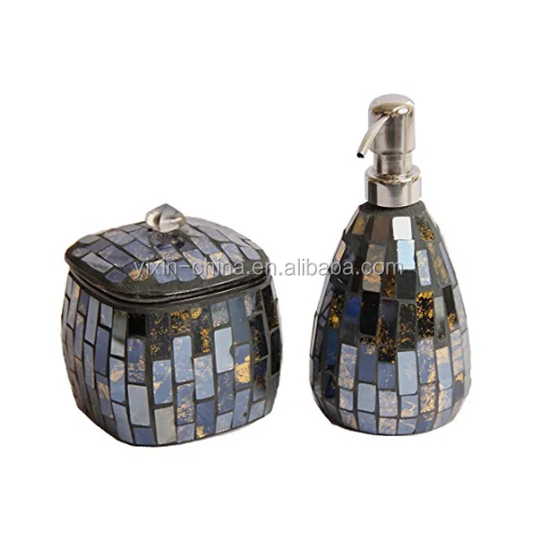 Wholesale Hand Made Aqua Mosaic Bathroom Accessories