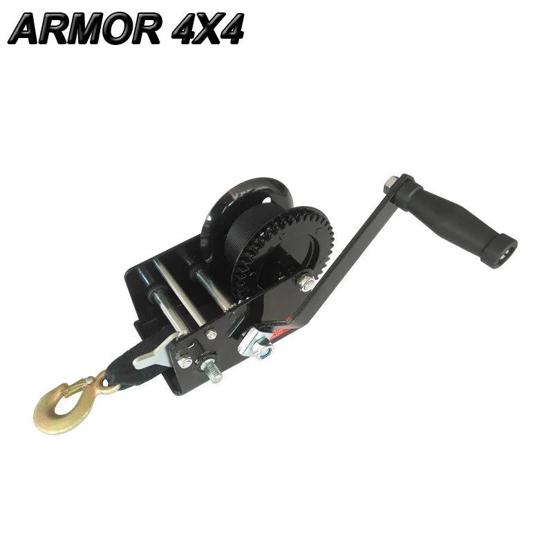 
2000lbs fishing reversible boat trailer anchor manual mini hand winch with strap 