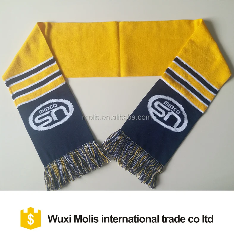 wholesale cheap custom design knitted football scarves