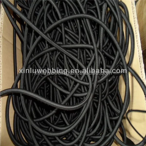 
Wholesale Top Level Round Black PE 6mm Rubber Rope/Cord 