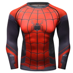 Spiderman costume adult shirts for men long sleeve compression shirt men t shirt long sleeve