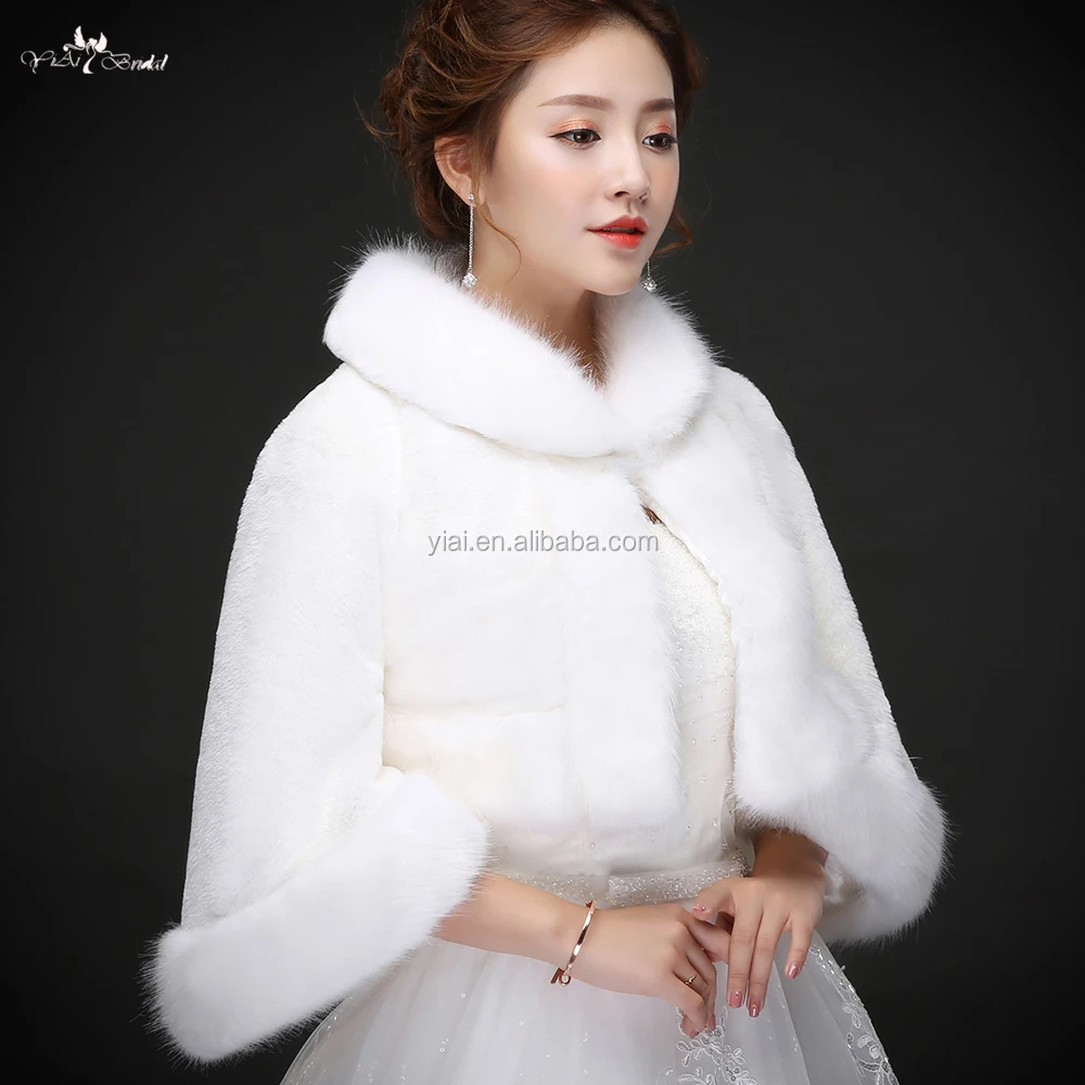 
LZP204 Beautiful Lvory Fur Bolero Thicken And Keep Warm Winter Wedding Shawls 