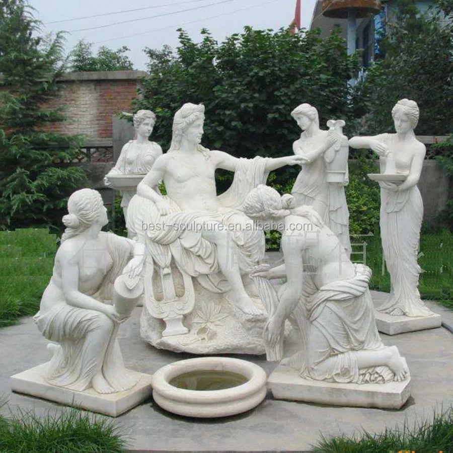 High Quality White Marble Augustus Roman Man Statue Sculpture