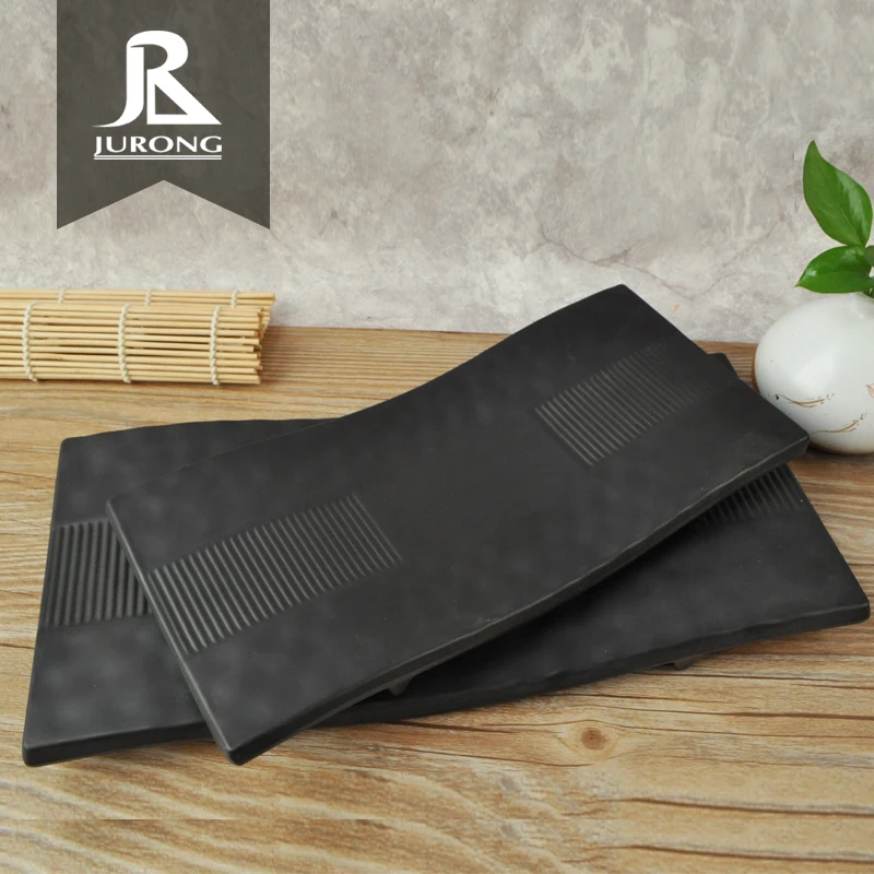 Plastic melamine charger black dubai serving trays for sale