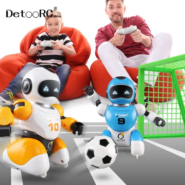 Detoo RC TOYS Children football playing robot with ball with gate remote control soccer robot toys for kids gift
