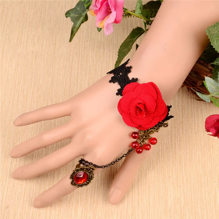 
Hot Sell New Cross Border Ruby Drop Temperament Lace Bracelet 