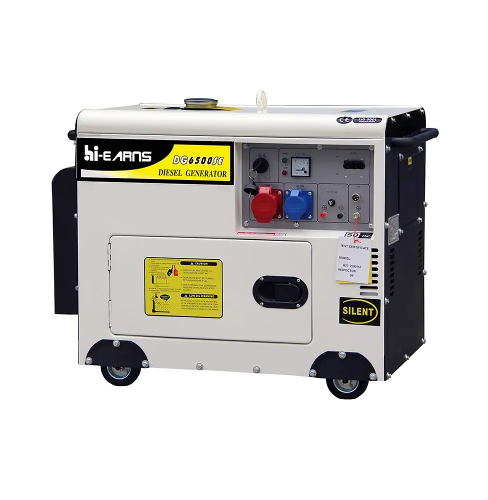 3 phase 220/380V silent diesel generator max. 5.5KW white color generator