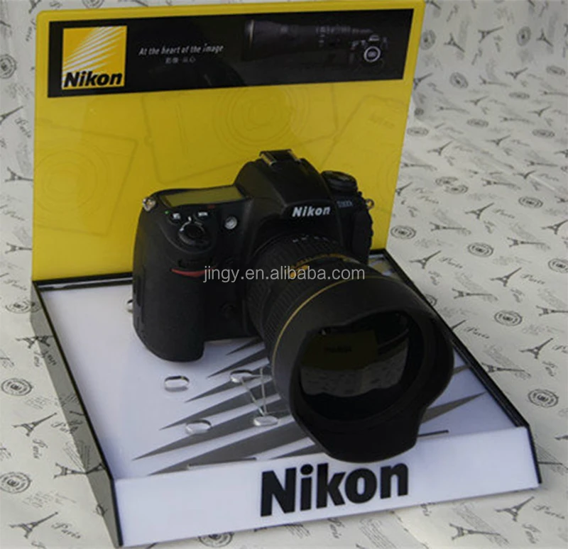 Table counter top pmma plexiglass acrylic audio lens counter display stand for digital products acrylic camera display stand