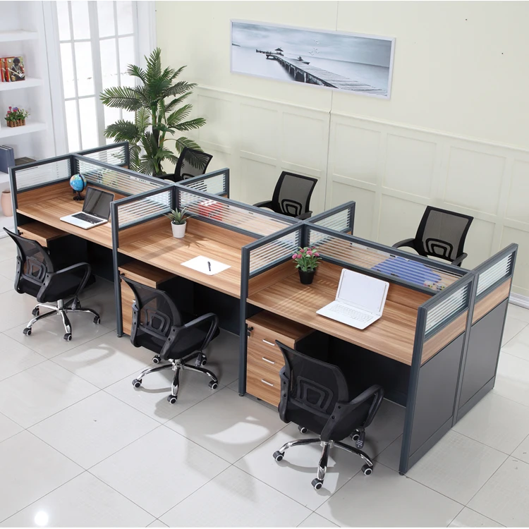 Factory price 6 seater office desk workstation cubicles office workstation cubicle for 6 person