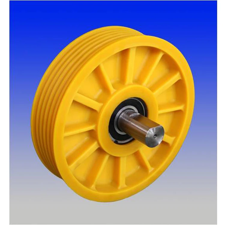 Passenger elevator traction sheave nylon pulley for elevator deflector