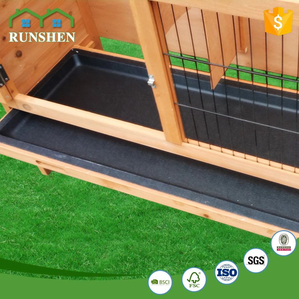 Outdoor Handmade Rabbit Hutches Fir Wood With Wire Rabbit Pet Houses Cages Wholesale Bunny Hutch Guinea Pig Cages