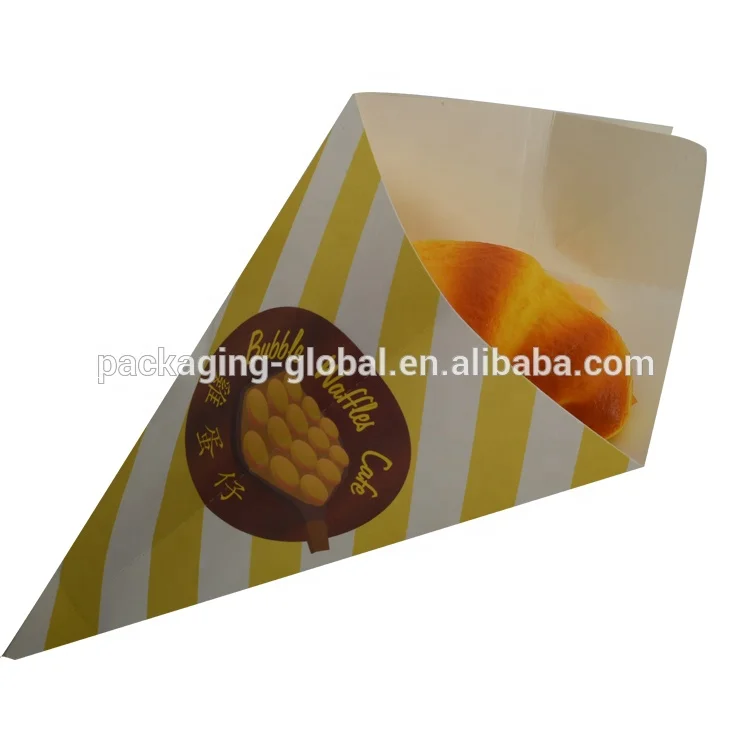 Customizable paper cone of food trailer, cookies, egg roll paper cone crepe Paper French Fries cones