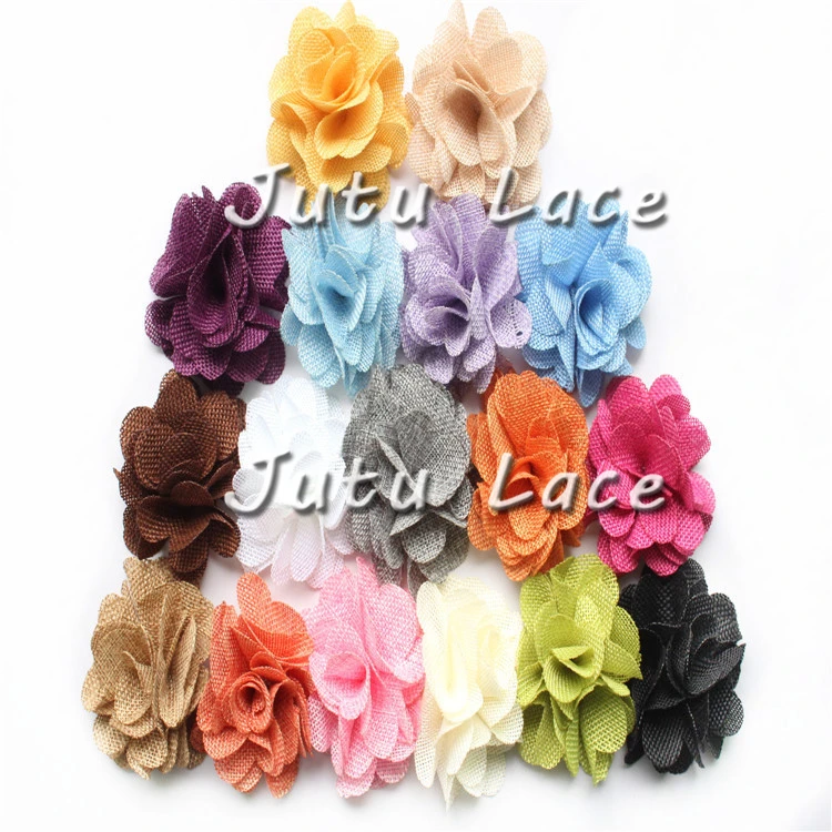 Тканевые цветы с 8 лепестками, 3 дюйма, аксессуары «сделай сам», красивый декоративный льняной цветок для одежды