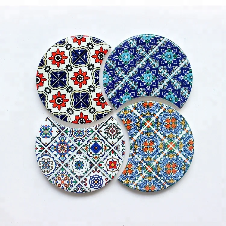 High Quantity Novel Custom Sublimation Drink Ceramic Coaster ,Stylish Drink Spills Ceramic Coasters Coaster With Coating