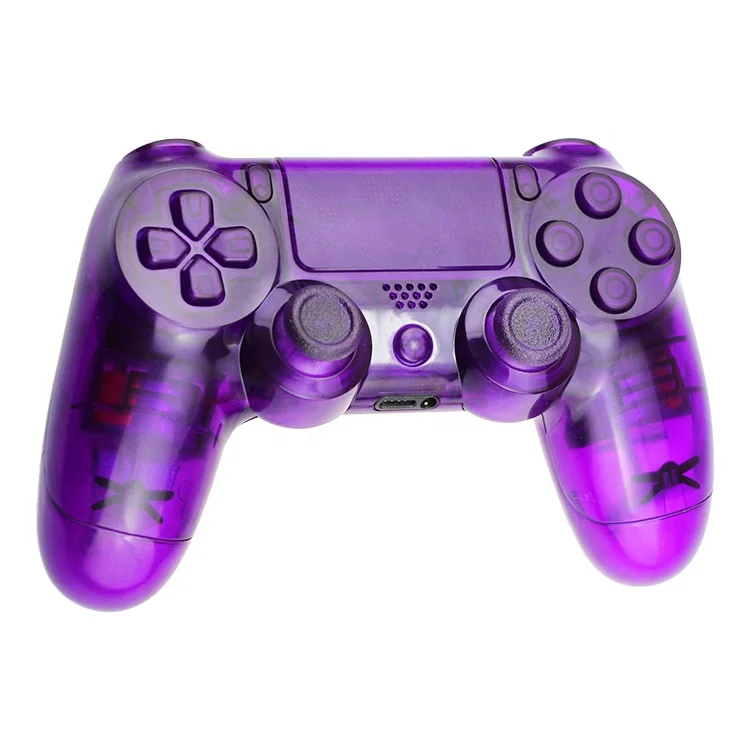 With Buttons Set Wholesale Controller Transparent Clear Purple Shell Case Cover For PS4 Playstation 4