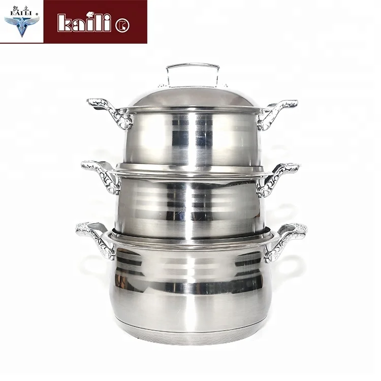 High quality nonstick Silver Color Household Kitchenware Cookware Sets With Pot Cover