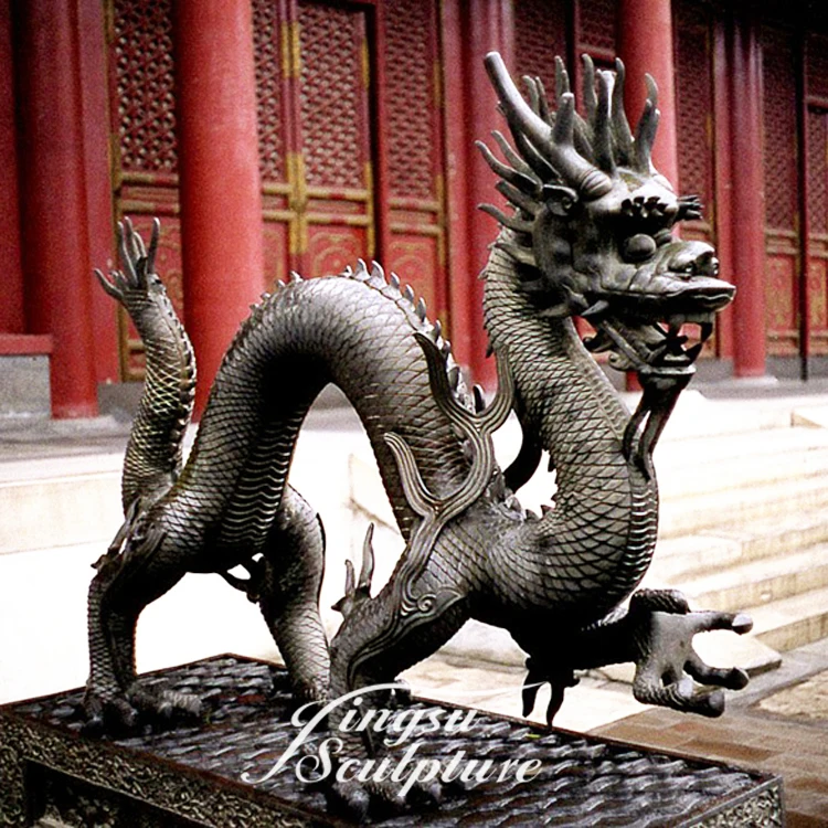 Antique bronze metal dragon sculpture