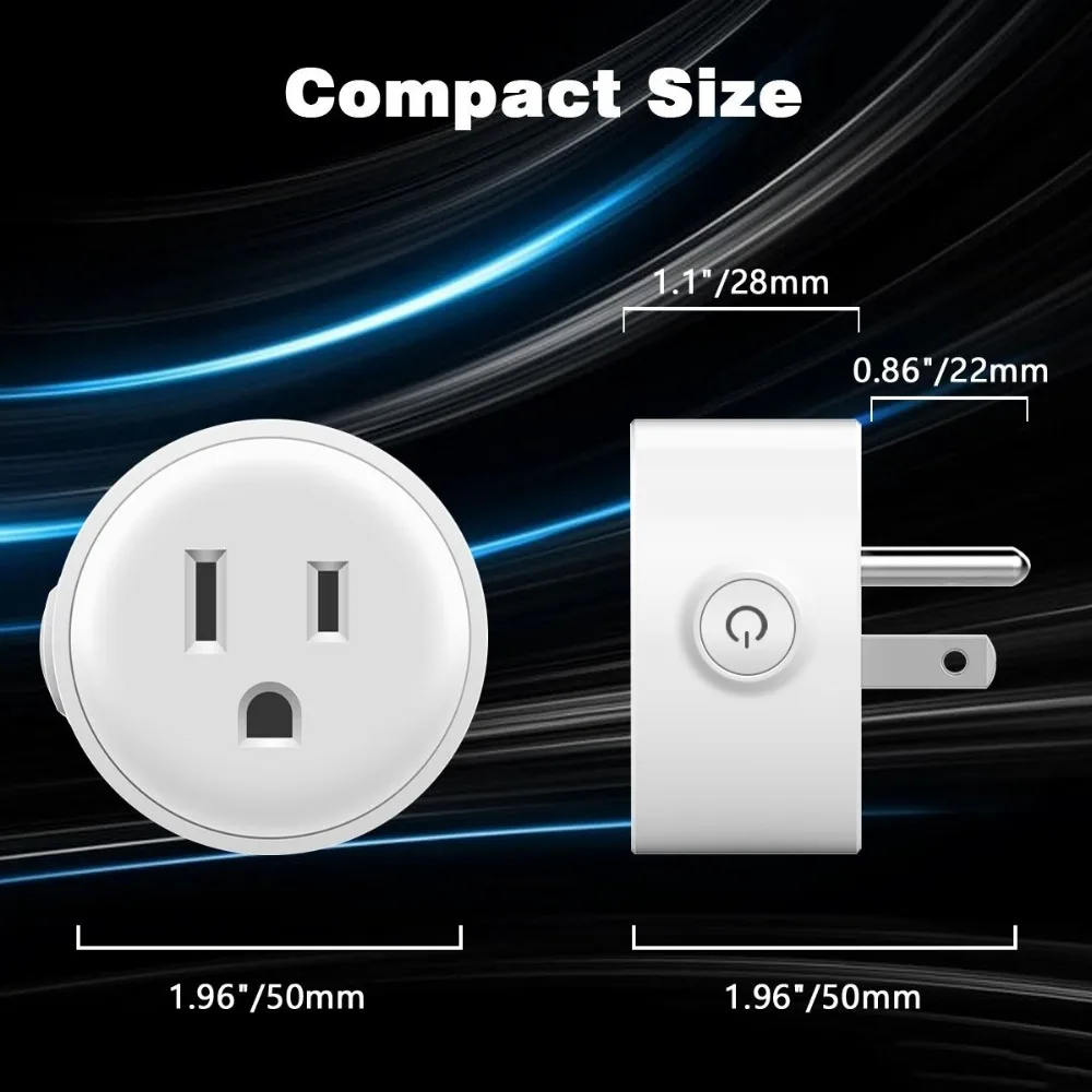 Приложение дистанционного управления Wi-Fi Smart Plug Мини выходе Совместимость с Amazon Alexa Google дома