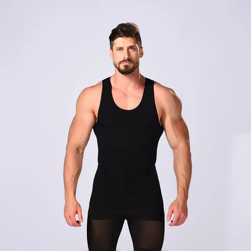 Тренировочный утягивающий жилет Топ для мужчин для фитнеса корректор фигуры корсет Мужская корректирующая одежда майка