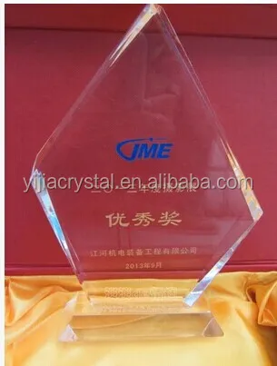 Blank Beveled Shield Crystal Plaque with Base;Beveling K9 Crystal Glass Block for Trophy Making;Clear Crystal Blank Award