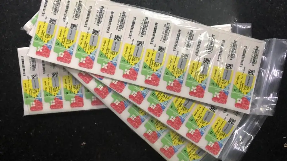 
DHL free shipping Microsoft Windows 10 Professional FPP Licence Key with COA Sticker Win Pro 10 64 Bit 32 Bit Computer software 