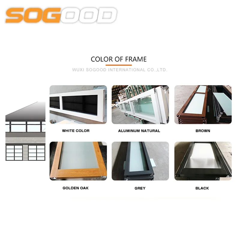 aluminum frame 8x7 clear plexiglass glass garage door usa