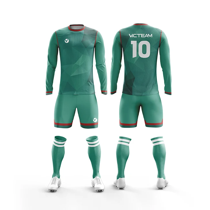 Original Low Price Custom Plain White Polyester Breathable Long Sleeve Soccer Football Jersey