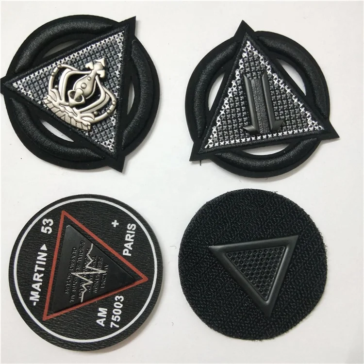 Round oval printing letter leather label triangle eyelet pu trademark  jeans metal sign shoes label tag