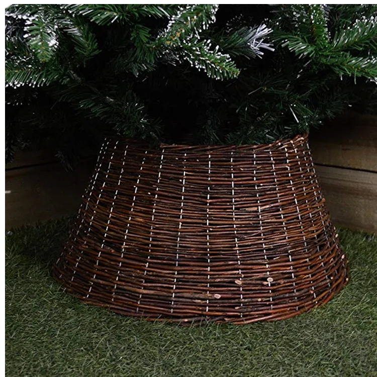 
Cheap Large handmade white Wicker rattan Christmas Tree Skirt 