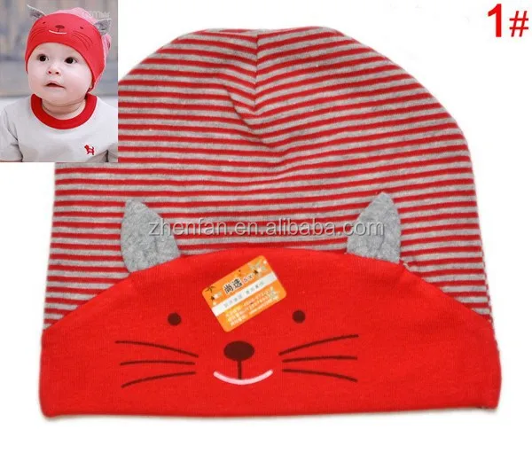 cute cartoon cat 100%cotton baby children hat
