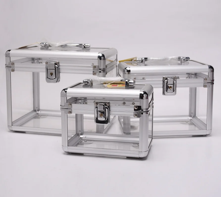OEM portable Hard transparent custom Acrylic storage  tool display plastic case/hard flight train case