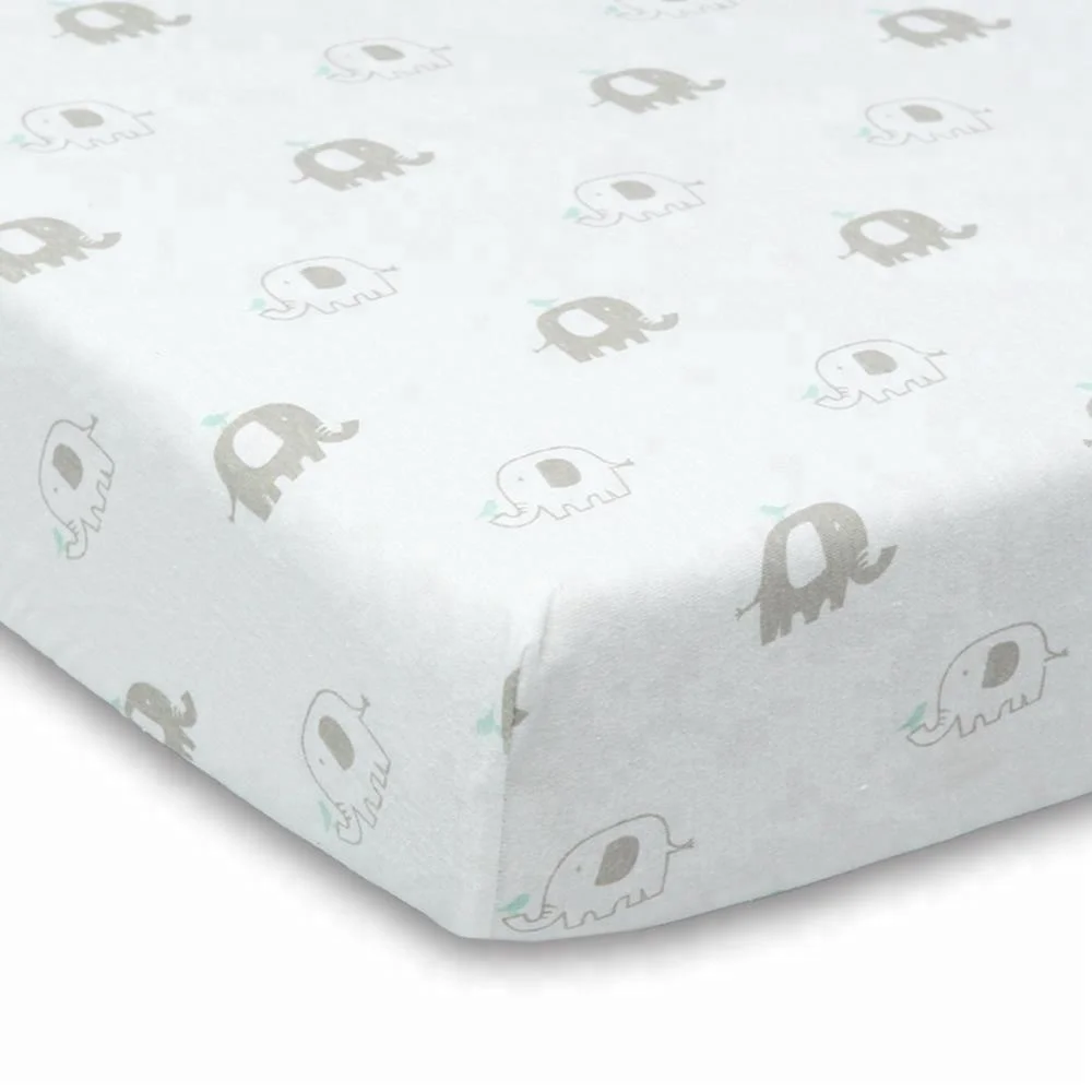 Hot sales Organic 100% cotton printed baby fitted crib sheets