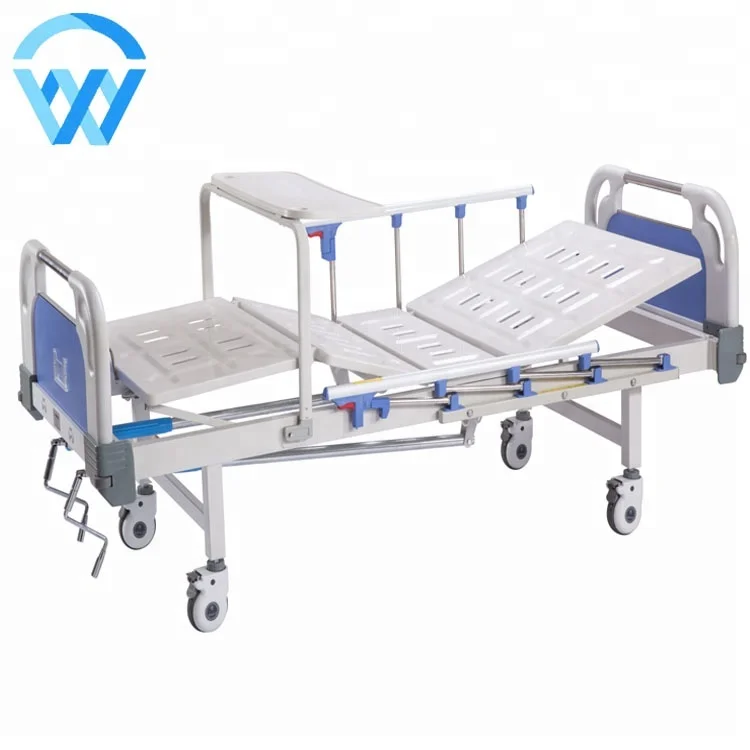 
Hot Sale Adjustable ABS Double shake Nursing Manual Hospital Bed Steel Iron pediatric Home Care hospital bed with 2 Crank <span style=