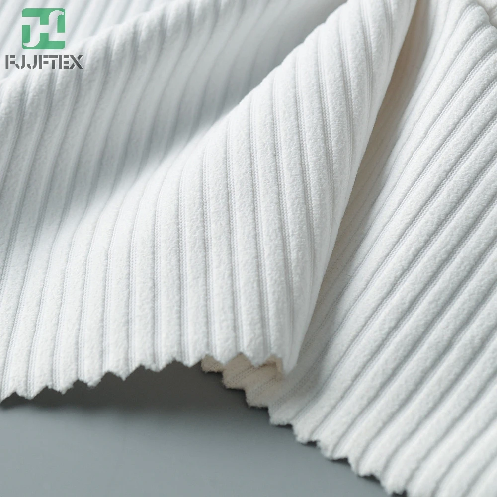 Polyamide 80% Thick Rib Knit Elastane Fabric For Sweaters
