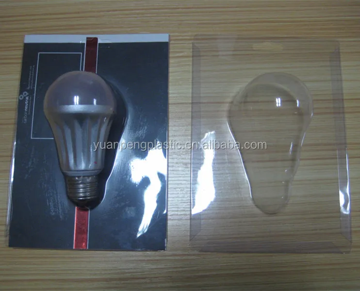 Индивидуальная двойная блистерная упаковка для светодиодных ламп, двойная блистерная прозрачная пластиковая упаковка с картой