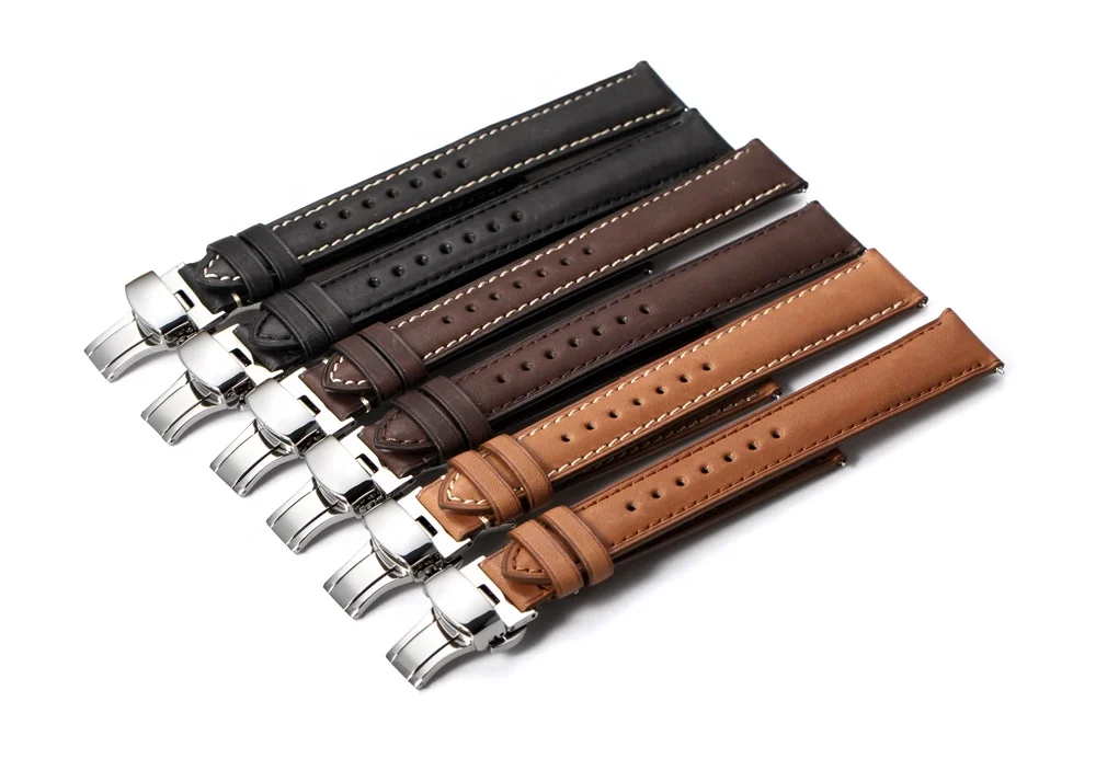 
Wholesale 18mm 19mm 20mm 21mm 22mm Handmade Wrist Quick Release Watch Band Genuine French Leather Watch Strap 