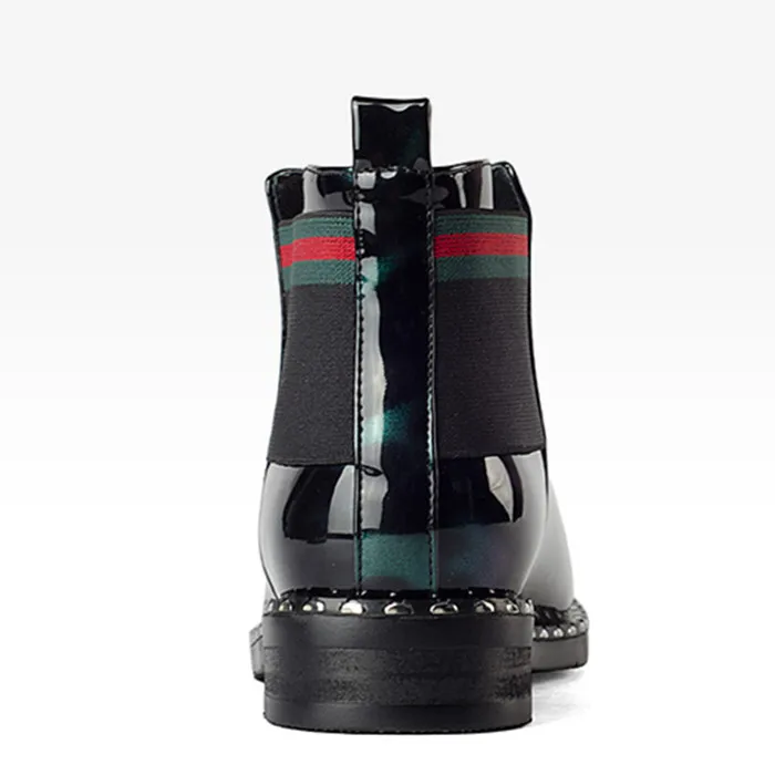 Patent Leather Rivets Horse Riding Boots for Riding and Motorcycle Riding Boots