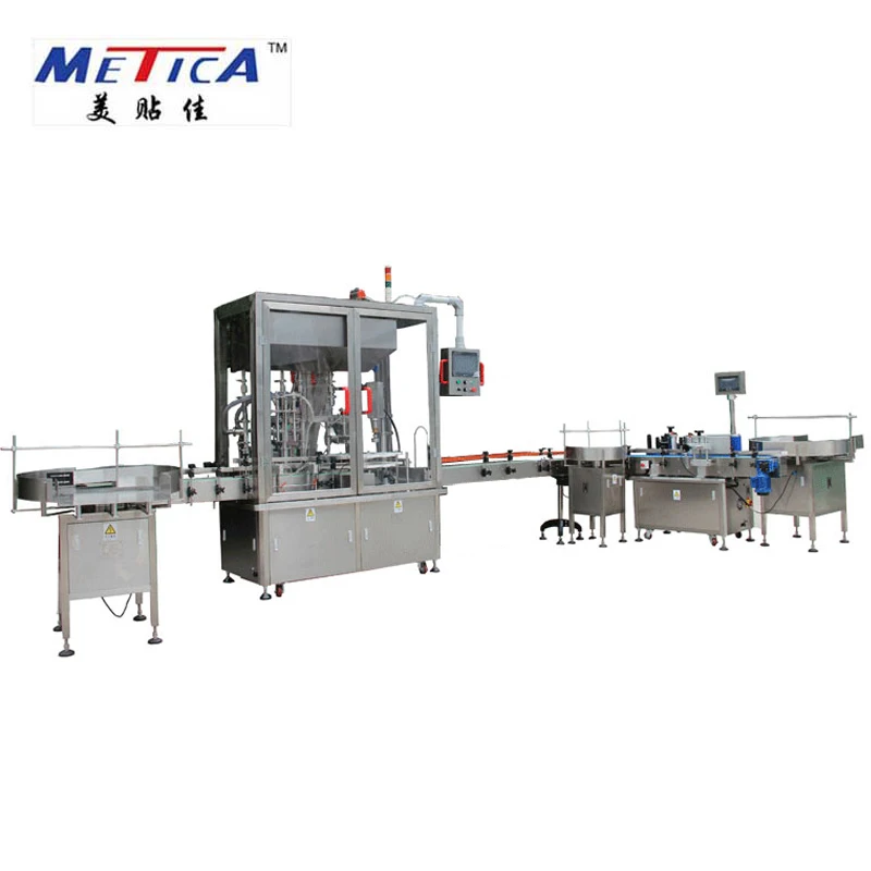 500ml Glass and PET Bottle automatic viscous liquid filling line and filling capping labeling machine for grape juice
