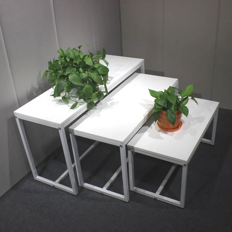 huohua factory wholesale clothes shoe shop wood material display table