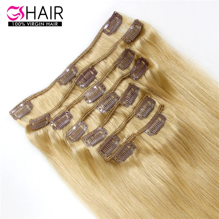 Different types 613 blonde brown clip in colored human hair extensions extension 100%