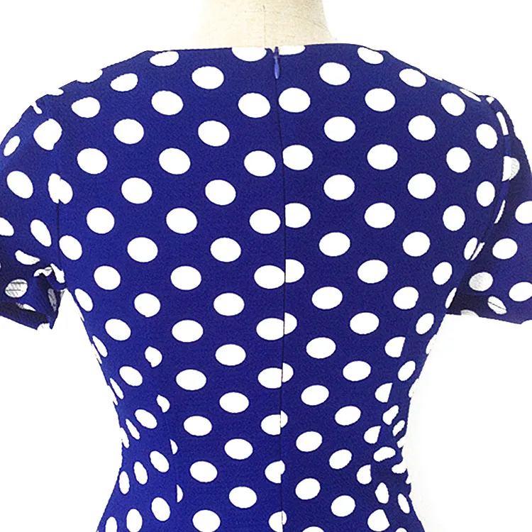 
In Stock Item Two Piece Office Dress Patchwork Dot Elegant Business Party Formal Bodycon Pencil Work Dresses 