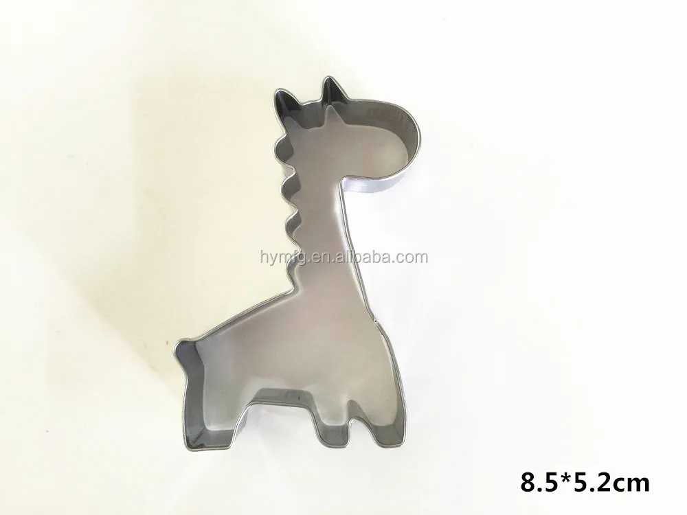 Stainless Steel Custom Design Metal animal giraffe shape cookie cutter