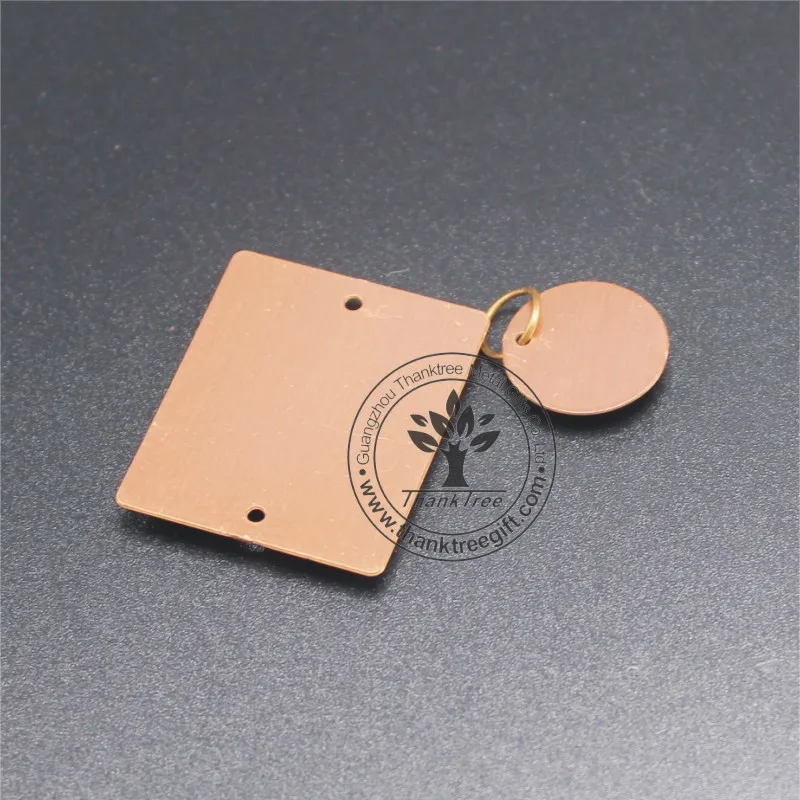 small custom rose gold color brass custom made jewelry tags