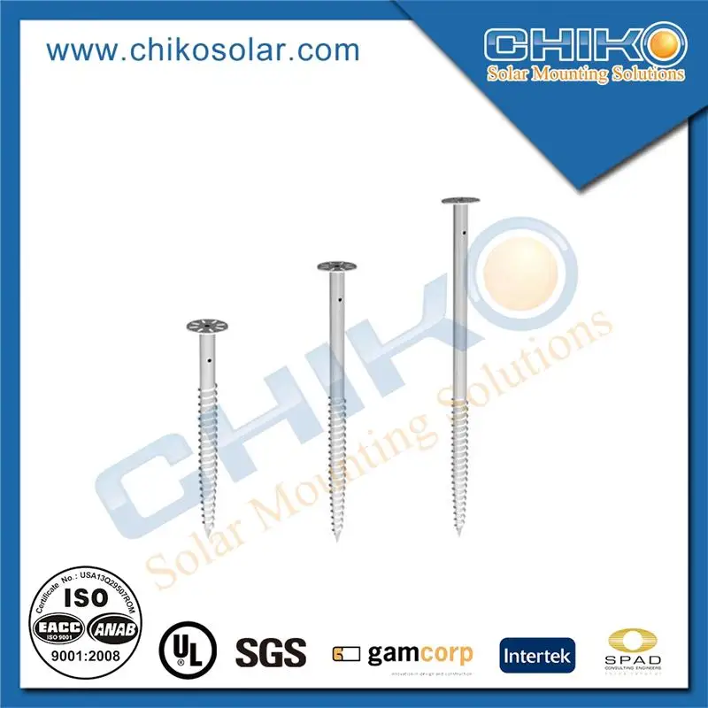 Ground screw pile for solar ground mounting system