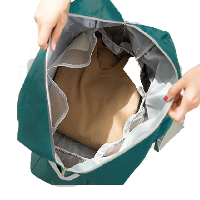 Custom  600D Solid Color Foldable Trolley Sleeve Travel Weekend Bag