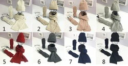 Мода Twist В Полоску Шапочка 3 шт. для женщин зимняя вязаная шапка комплекты шапка шарф перчатки