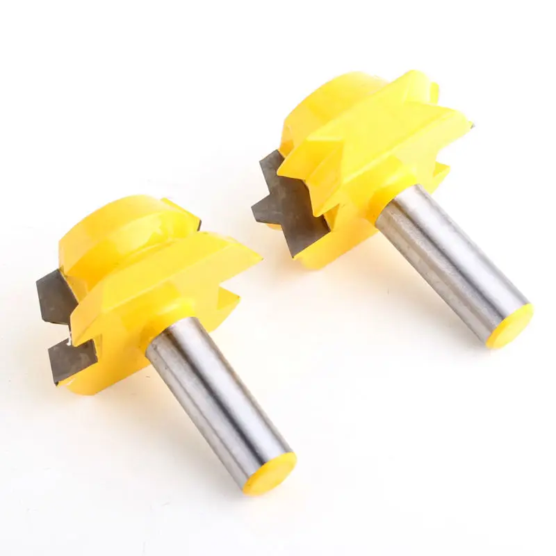 
2pc Lock Miter Router 22.5 Degree Glue Joinery Router Bit Set - 1/2