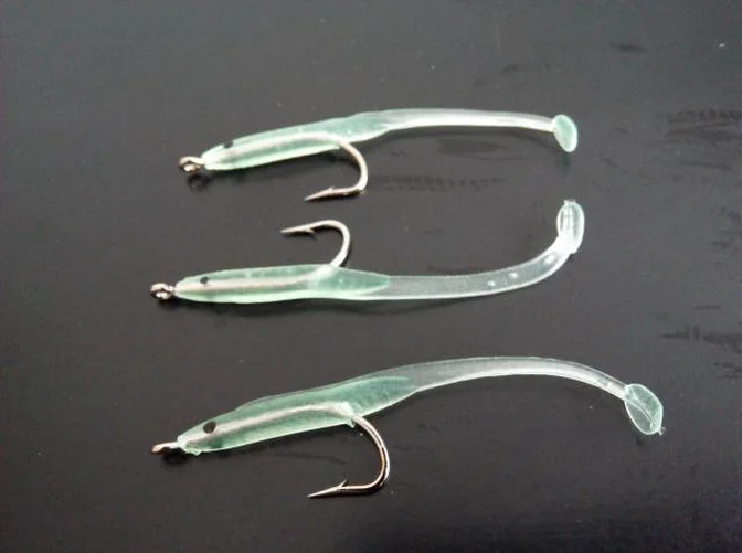 10pcs/pack Fishing Lure Fish EEL Lure Luminous Soft Baits with Hook 5.6cm/0.5g 6.8cm/1g Small Fish Eel Artificial Bait
