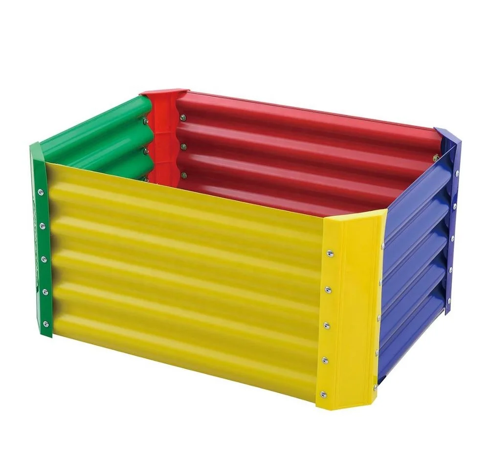 Raised metal garden planter for Children Junior garden bed elevated planter for vegetable flower herb Raised flower bed